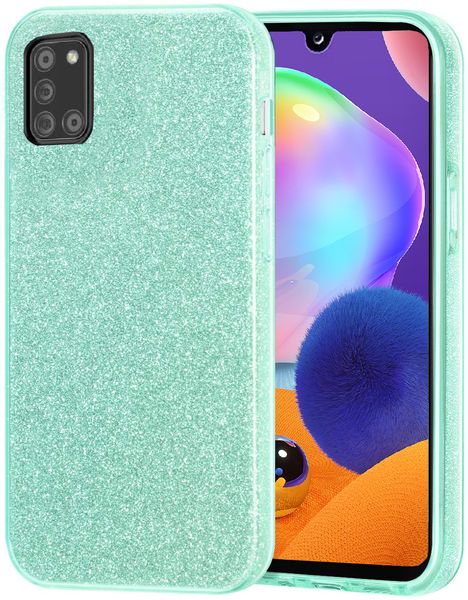 Tekron Glitter Sparkle Bling Protective Case for Samsung A31 - Green