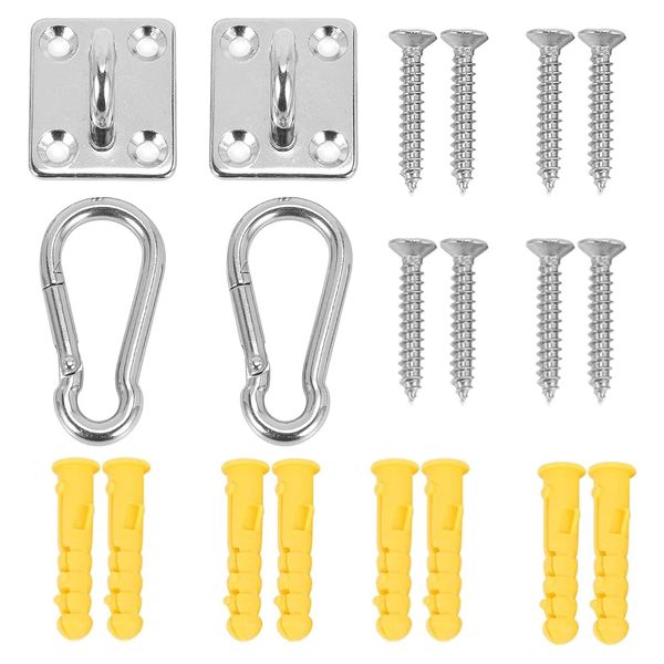 Tool DIY Ceiling Steel U-Shape Carabiner Bracket with Accessories Set of 2