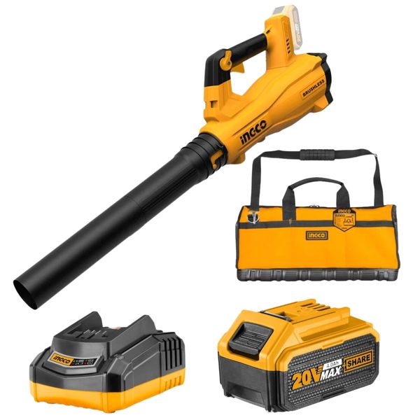 Ingco - Lithium Ion Cordless Blower With Charger, 4.0Ah Battery And Toolbag