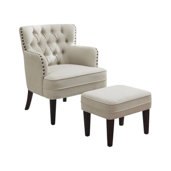 Upholstered Armchair With Ottoman