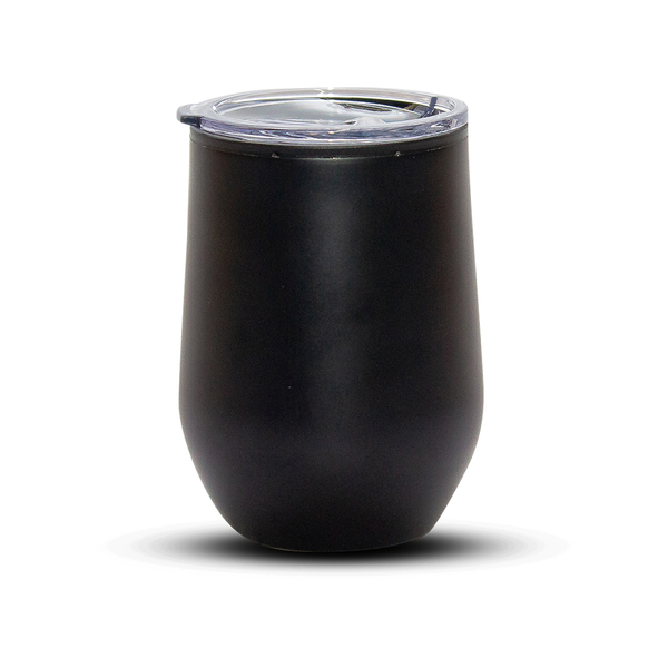 Kitro Black Round 360ml Double Wall Travel Mug