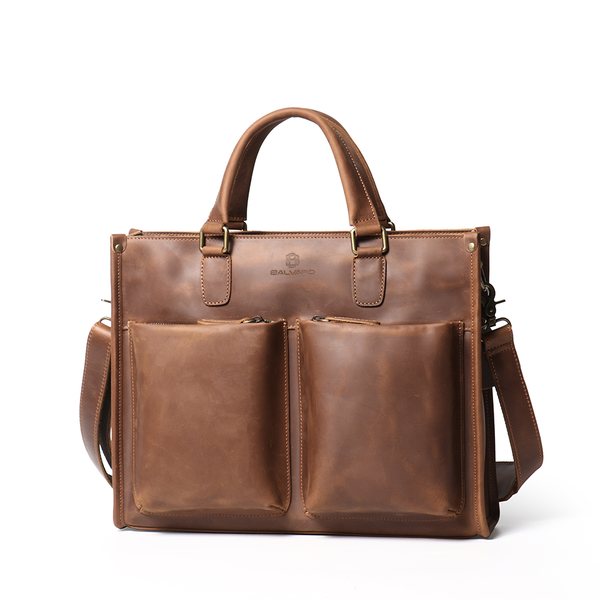 Vintage Leather Rugged Laptop Briefcase