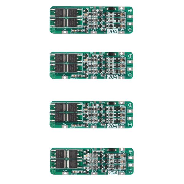 4Pieces 3S 20A BMS 18650 Lithium Battery Charger Module BMS Protection Board