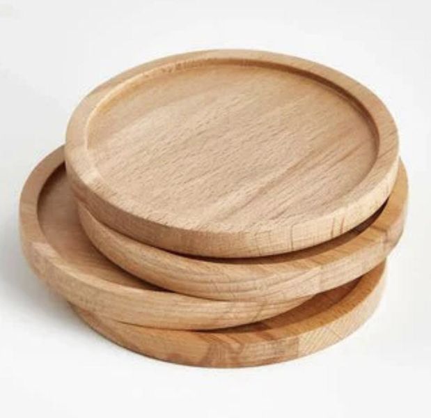 Brown Bamboo Coasters 7-pack