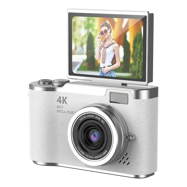 4K HD Digital Camera with 2.4" Flip Screen, 8X Zoom &amp; Anti-Shake