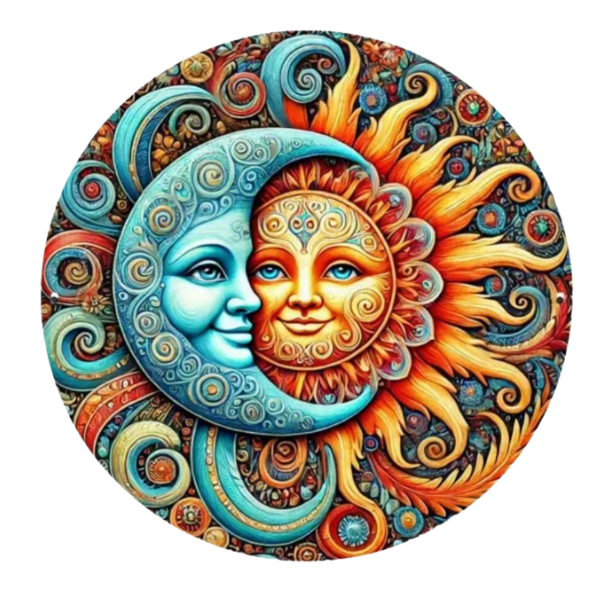 Moon and Sun Metal Wall Sign (20cm)