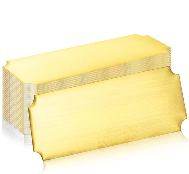 Trocraft Laser Engrave Name Plates - Gold (Pack of 15)