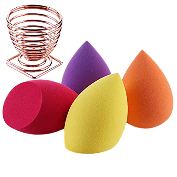 Makeup Sponge Set 5 Pieces with Dry Holder Stand