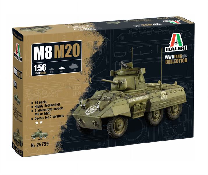 Italeri 1/56 M8 / M20 Plastic Model Kit