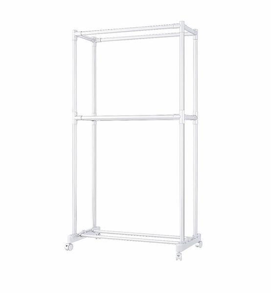 Cloth Hanger Rack, Clothes Drying Rack for Hanging with Wheels - White