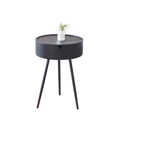 Bedside Modern Nordic Nightstand Round Table Hidden Compartment