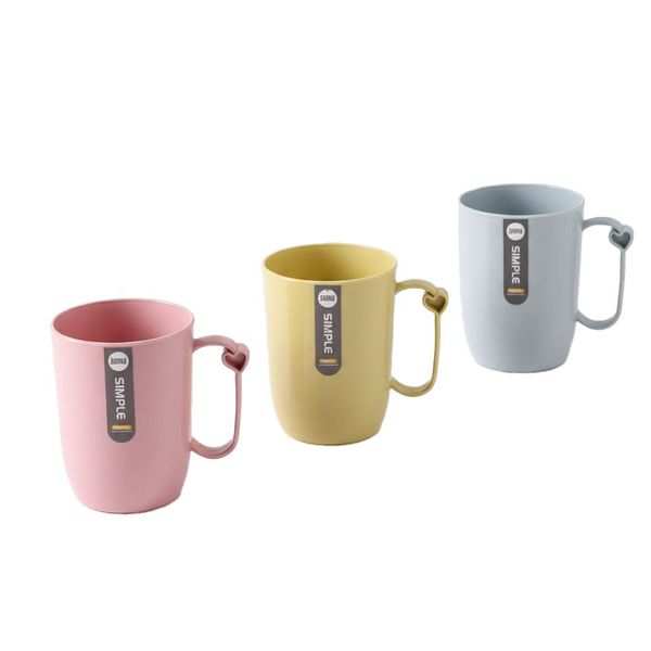 Heart-Handle Plastic Drinking Cups - 3 Pieces (Mixed Colors)