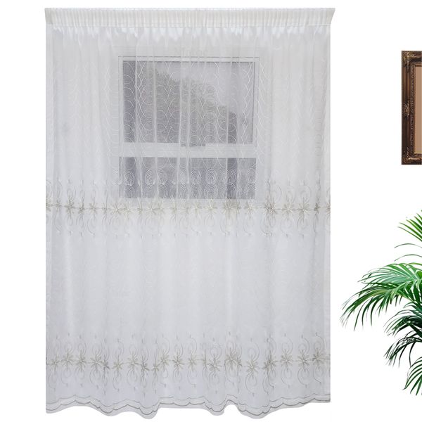 Circle Flower Voile Cream - Taped image
