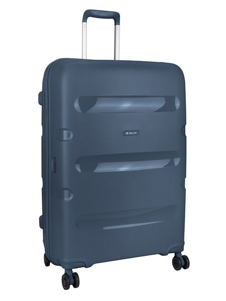 Cellini Cruze Large 4 Wheel Trolley Case Navy with Luggage Glove Blue