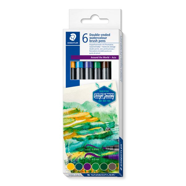 Staedtler Around The World Watercolour Brush Pens AS Pack 6