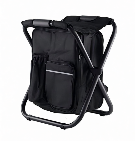 Folding Stool Insulated Cooler Bag Backpack Chair Fishing Camping Hiking