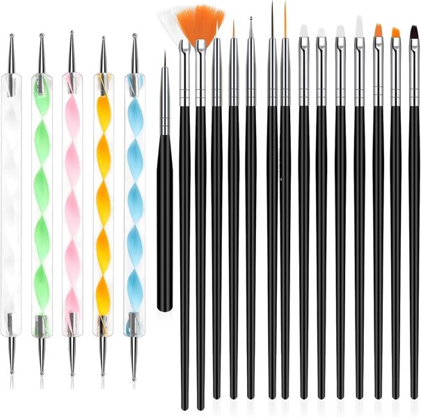 Dotting tools - Set van 20 Stuks - Nail Art Design Tools Pen Brush Set