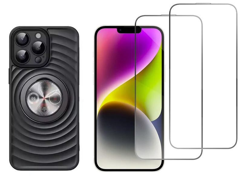 Luxury Bracket Case &amp; 2 Screen Protector Combo For iPhone 15Pro &amp; 15Pro Max