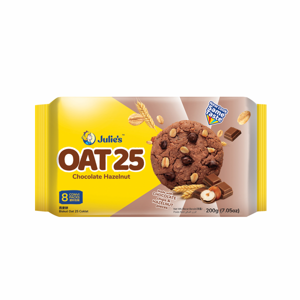 Julie's Oat 25 Chocolate Hazelnut Cookies 200grm