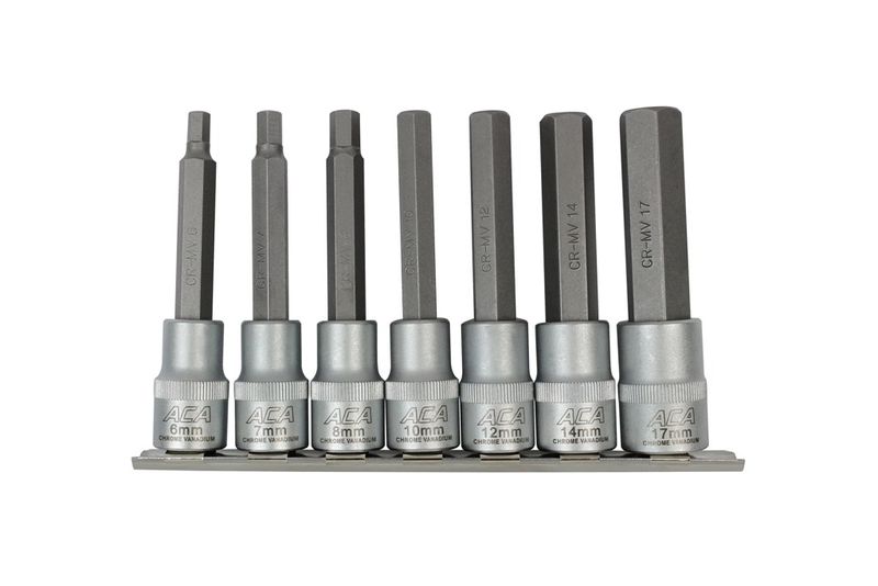 ACA - 7 Piece Hex Bit Socket Set - 100mm