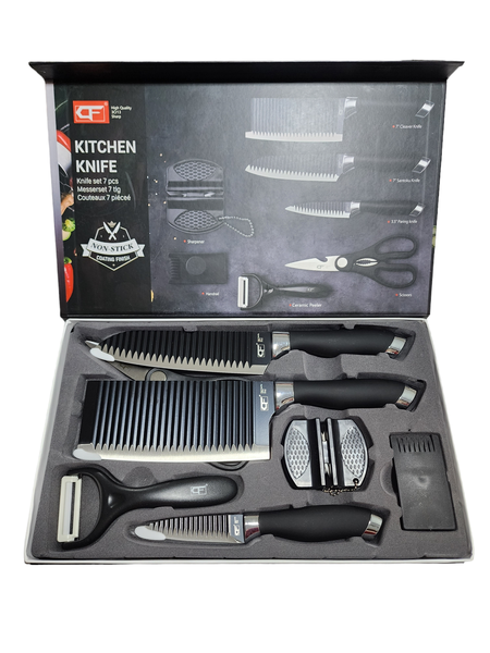 Black kitchen Knife Set 7 piece