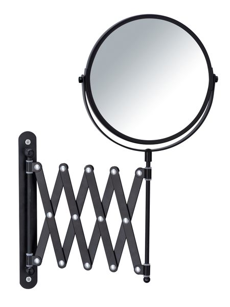 Wenko - Cosmetic Wall Mirror With Telescopic Arm - Exclusive Model - Black