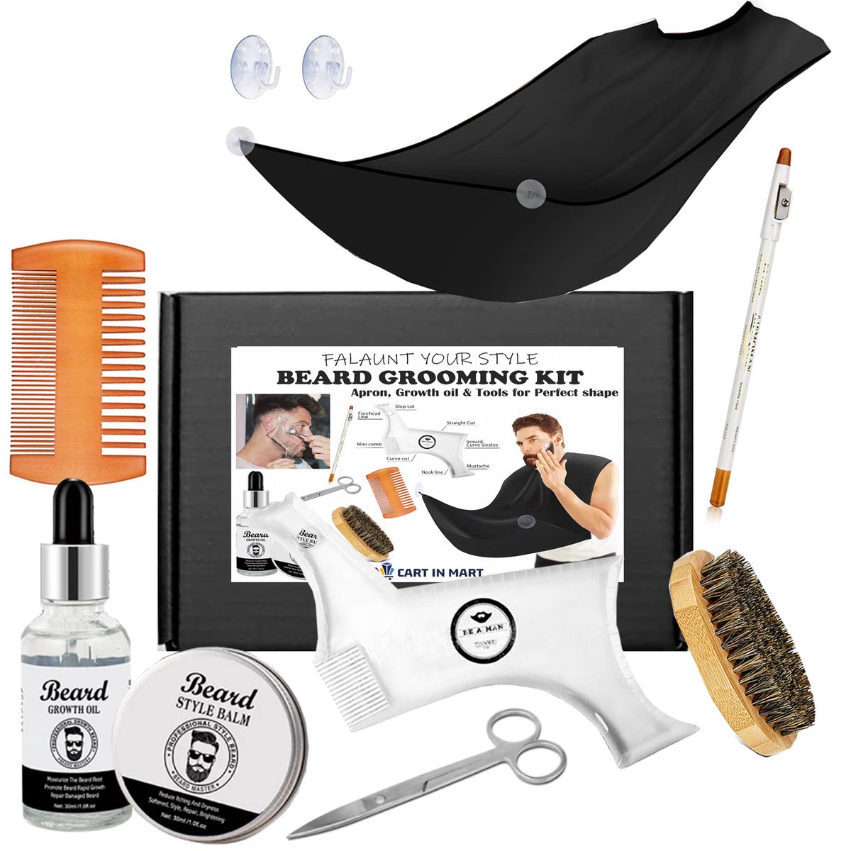 Beard Grooming & Trimming Kit Growth Oil Balm Gifts For Men Shop