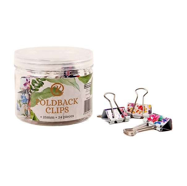 Kenzel - 25mm Foldback Assorted Print Clips 24 Pieces