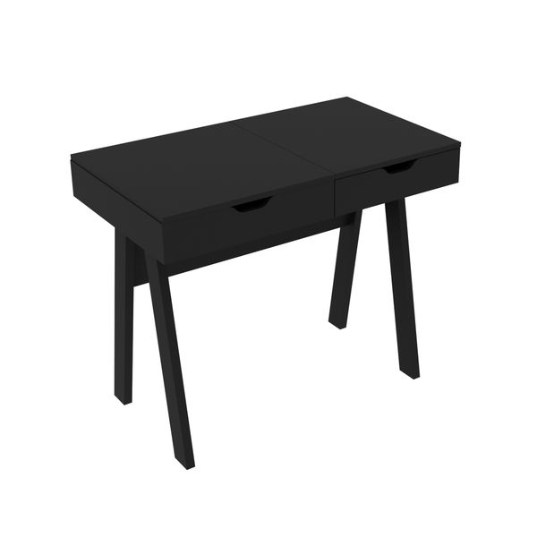 Ava Top-Opening Glam Station/Desk-Black (Includes Mirror)
