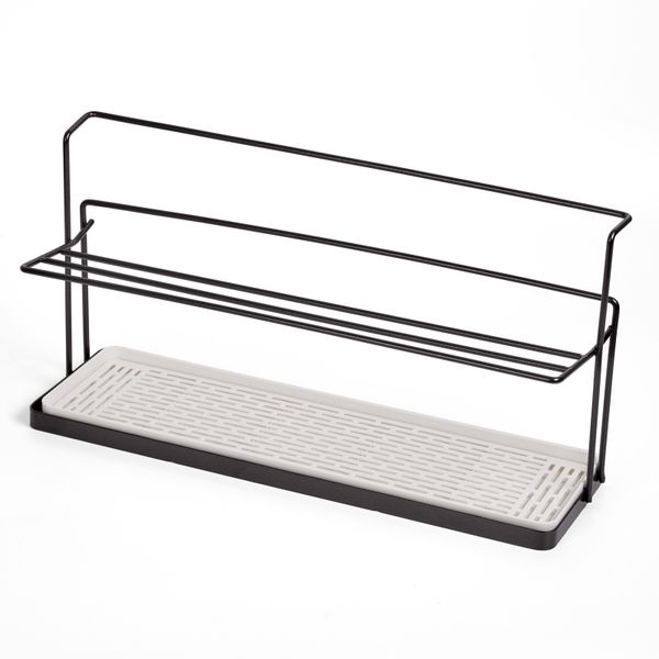 Chenshia 2-Tier Dish Drying Rack &amp; Drain Tray Spice &amp; Sauce Rack Organiser