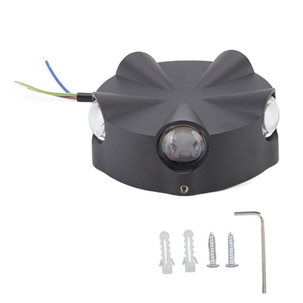 5W LED Wall Sconce Black Waterproof Outdoor
