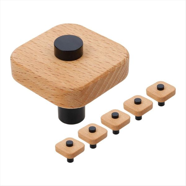 6Pc Natural Wooden Dresser Drawer Knobs Kitchen Cabinet Pulls Handles