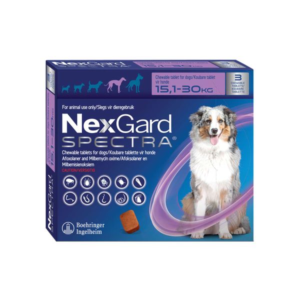 Nexgard - Spectra Large 15.1-30kg Tabs 3's Tick And Flea Treatment