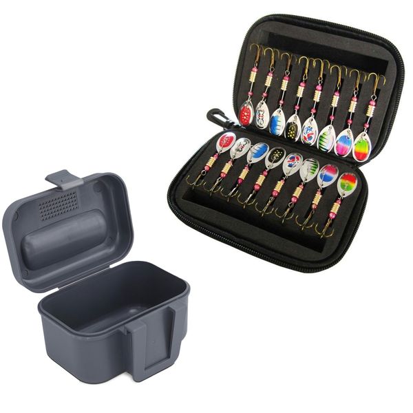 16-piece Fish Spoon Shape Metal Fishing Lures &amp; Bait Box Set