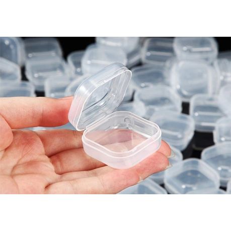 Small Plastic Storage Container Boxes Mini Clear Jewelry Earplugs Container