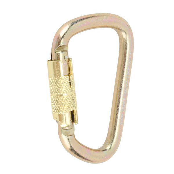 Golden D-Shape Locking Carabiner for Outdoor Sports