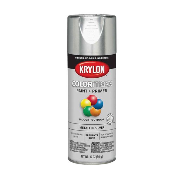 Krylon Colormaxx Paint + Primer Metallic Silver 340ml