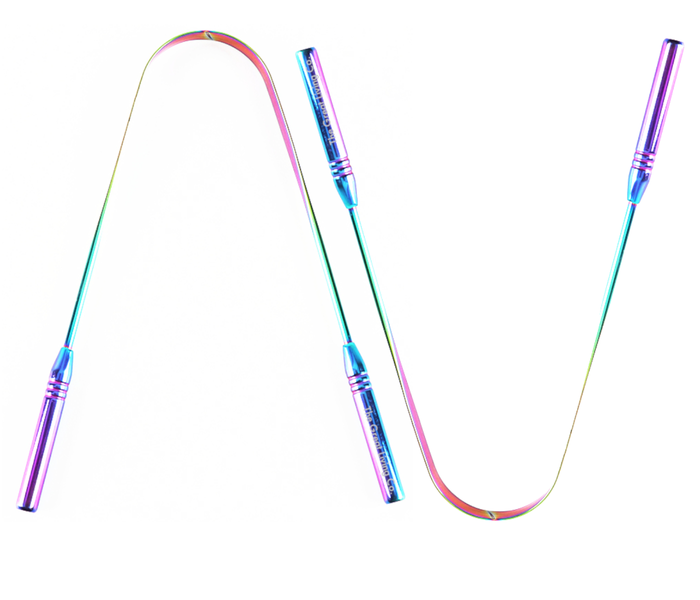 Set of 2 Ayurvedic Stainless Steel Tongue Cleaner For Oral Care-Multicolor