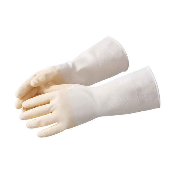 Medium Two-Color Housework Cleaning Dishwashing Gloves - Yellow