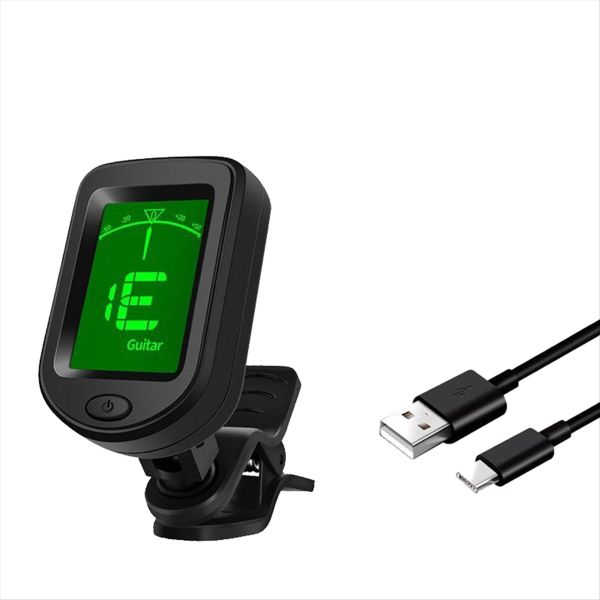 Rechargeable Guitar Tuner Clip on Electronic Tuner for Guitar Bass Ukulele