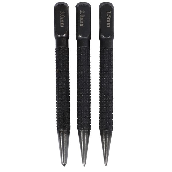 3pcs High-carbon Steel Center Punch Set 10cm Non Slip Center Punch For Allo