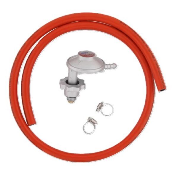Gas Regulator With Hose &amp; Clamps 2m 25/008/2P