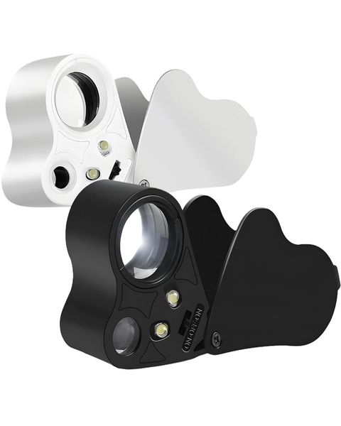 2 Pack 30X 60X Foldable Jewelers Loupe with Bright LED Light