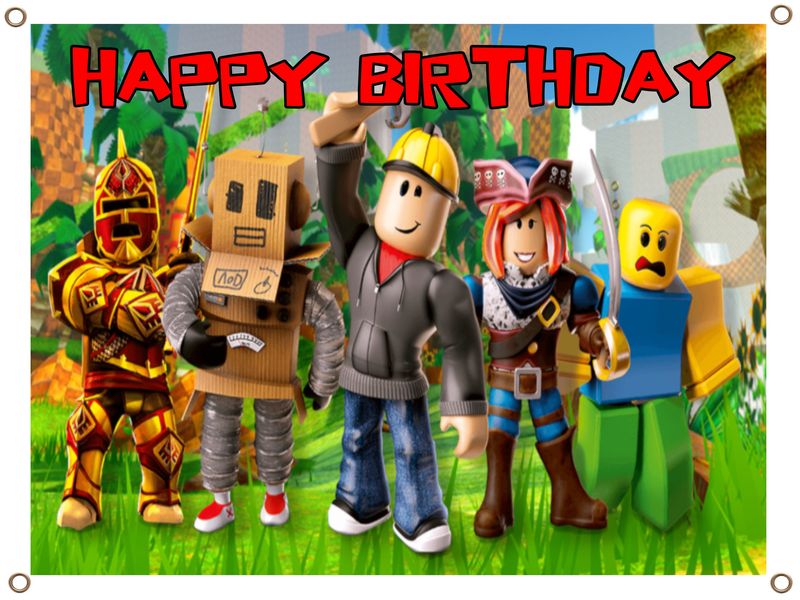 Roblox Birthday Banner - PVC Banner 1.3mx900mm