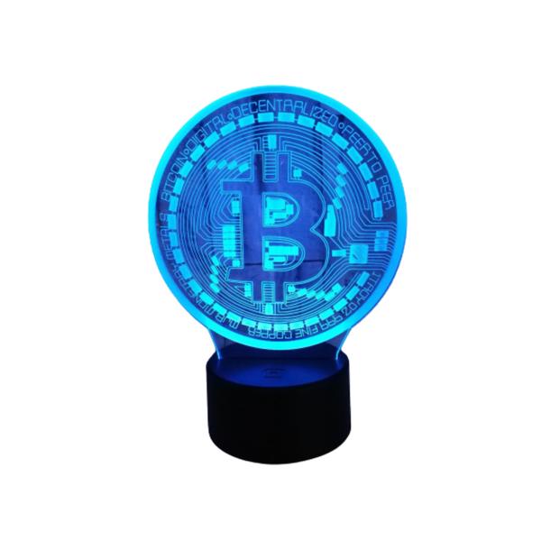 Bitcoin BTC Cryptocurrency Blockchain 3D Night Light LED