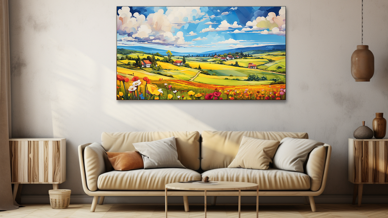 Canvas Wall Art - Fields in Bloom Abstract - HD0106