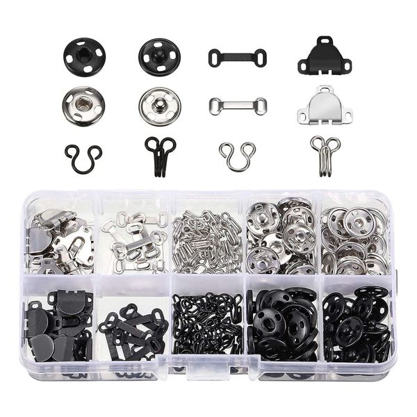 Craft Stationery DIY Sewing Hooks, Eyes &amp; Buttons Set of 100