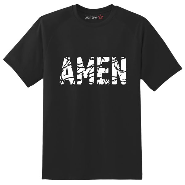 Just Kidding Boys "Amen" Short Sleeve Black Tshirt