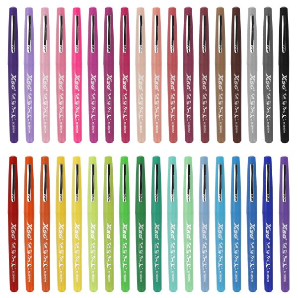 Colored Gel Pen 0.35mm Fine Point 36 Colors Felt Tip Pens for Drawing Art