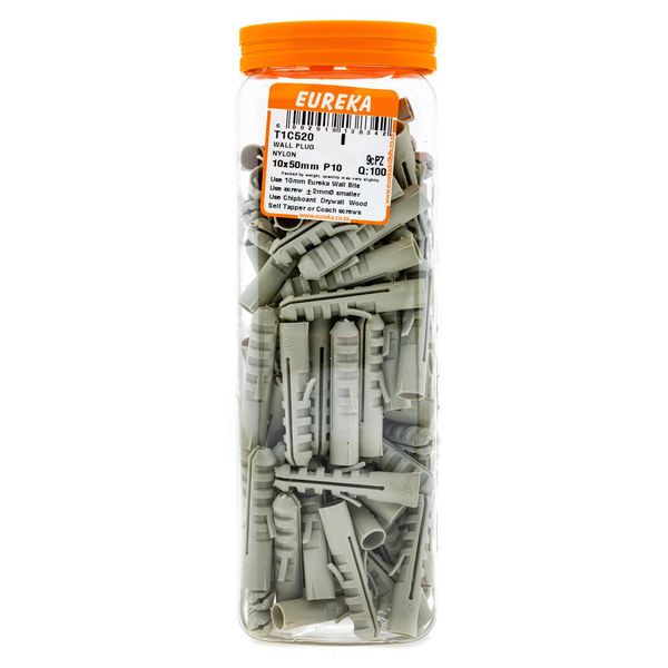 EUREKA Wall Plug Nylon 10 x 50mm Q:100 T1C520